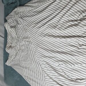 Chico's Black and White Striped A-Line Skirt